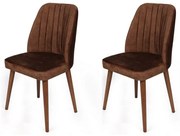 Set de scaune de sufragerie Alfa Brown and Walnut, 2 buc.