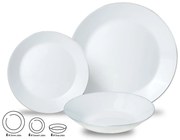 Set farfurii 18 piese alb cu detalii argintii Kinghoff KH1877