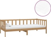vidaXL Pat de zi cu saltea, maro miere, 90x200 cm, lemn masiv de pin