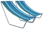 Set de 2 sezlonguri pliante pentru plaja SAND, albastru-alb