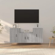 vidaXL Set dulap TV, 3 piese, gri sonoma, lemn prelucrat