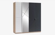 Dulap cu 4 usi si oglinda pentru copii 177x204x64 cm, Colectia NEW CITY