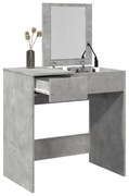 vidaXL Masă de toaletă cu oglindă, gri beton, 73x46,5x120 cm
