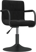 vidaXL Scaun de bucătărie, negru, catifea