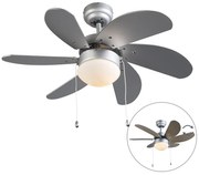Ventilator de tavan modern din oțel cu imprimeu de lemn 80cm cu comutator cu lanț - Fresh