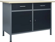 vidaXL Banc de lucru, negru, 120 x 60 x 85 cm, oțel