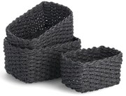 Set 3 cosuri depozitare, hartie impletita