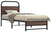 vidaXL Cadru pat fără saltea, stejar maro 75x190 cm lemn prelucrat