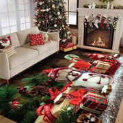 Covor decorativ Craciun, dreptunghiular, antiderapant, 120x180 cm, CCD112