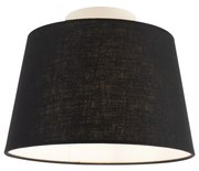 Lampă de tavan cu abajur de in negru 25 cm - alb Combi