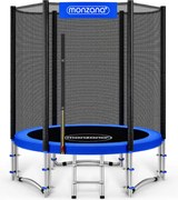 Trambulină cu plasă de siguranță JUMP, Ø183 cm, negru/albastru Monzana