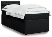 vidaXL Pat box spring cu saltea, negru, 80x200 cm, textil