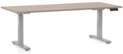 Masa inaltime reglabila OfficeTech D, 180 x 80 cm, bază gri, stejar