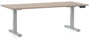 Masa inaltime reglabila OfficeTech D, 180 x 80 cm, bază gri, stejar