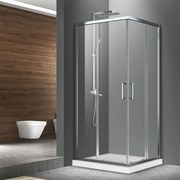 Cabina de dus patrata Fluminia Hector cu usi culisante 90x90 crom