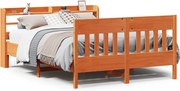 vidaXL Cadru pat fără saltea, maro ceruit, 120x200 cm, lemn masiv pin