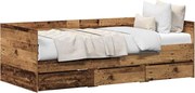 vidaXL Daybed cu headboard Lemn Vechi 90 x 190 cm Lemn compozit