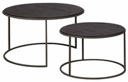 Set masute laterale Spello din lemn de tec mat gri de la 58 cm