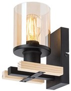 Aplica de perete din metal si lemn Niylah