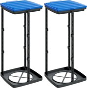 vidaXL Suporturi saci de gunoi, 2 buc., negru și albastru, 60 L, PP