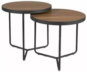 Set masute PENELOPE 2 buc Ø 50 cm, decor nuc