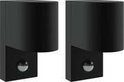vidaXL Lumină de perete pentru exterior 2 pcs Negru 12 x 7 x 15 cm
