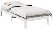 vidaXL Cadru de pat fără saltea, alb, 80x200 cm, lemn masiv de pin