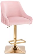 HR920KW Scaun Roz Pudra din Catifea cu Bază Aurie