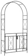 Outsunny Arcadă de Grădină cu poartă Arcadă cu rozariu Stilul Fier Forjat dim. 114L x 36l x 232H cm metal epoxidat Negru | Aosom Romania