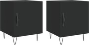 vidaXL Noptiere, 2 buc., negru, 40x40x50 cm, lemn compozit
