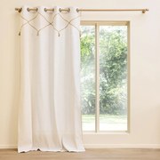 Perdeau de fereastră cu decor din iută, 140 x 240 cm, LACIA