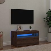vidaXL Dulap TV cu LED stejar artizanal 75x35x40 cm lemn prelucrat