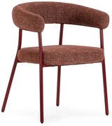 Set de scaune de sufragerie teracotă cu cotiere 2 buc. tapițat Yuri – MOME