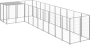 vidaXL Padoc pentru câini, argintiu, 7,26 m², oțel