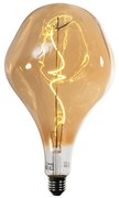 Lampă LED E27 dimabilă cu filament spiralat PS160 auriu oglindit 6W 100 lm 1800K