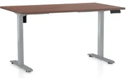 Masa inaltime reglabila OfficeTech B, 140 x 80 cm, bază gri, nuca