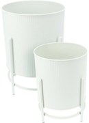 Set de suporturi metalice pentru flori Celano alb,2 buc.