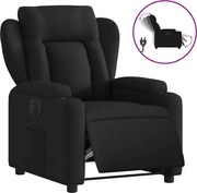 vidaXL Fotoliu rabatabil electric, negru, material textil
