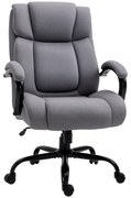 Vinsetto Scaun de birou, Scaun de șef ergonomic, Scaun de birou căptușit cu brațe, Scaun rotativ cu înălțime reglabilă și funcție de legănare, aspect de in, rezistent până la 220 kg, Gri deschis | Aosom Romania