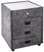 Noptiera cu iluminat LED PARIS 55cm catifea gri