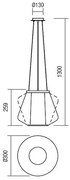Redo 01-1139 - Lampă suspendată pe cablu FUSION 1xE27/42W/230V, Ø 30 cm, crom lucios/fumuriu