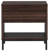 Noptieră maro închis cu blat cu aspect de lemn de nuc Celine – Støraa