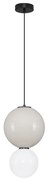 Pendul LED decorativ portelan gri, sticla alb, NOESIS