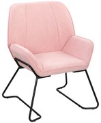 HOMCOM Fotoliu de Lounge cu Scaun Larg și Capitonat Tapitat în Catifea Picioruse de Metal Fotoliu pentru Living Roz | Aosom Romania