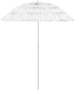 vidaXL Umbrelă de soare de plajă Hawaii, alb, 180 cm