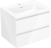 Mexen Orio dulap de baie 60 cm cu lavoar Otis, 2 sertare, alb lucios - 91A10-06047-2-BFF00-W18M00