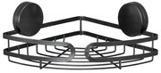 Raft de colț pentru baie Wenko Static-Loc® Pavia, lățime 27 cm, negru