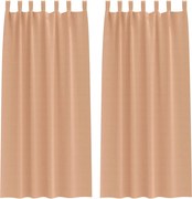 vidaXL Perdele Opaque cu Inel 2 pcs Maro deschis 225 x 140 cm