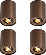 Set de 4 spoturi moderne de plafon bronz închis rotative și înclinabile - Rondoo Up