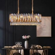 Candelabru Cristal, Elit's EsnH98047-300x800, 8 X E27, Auriu, 80 cm